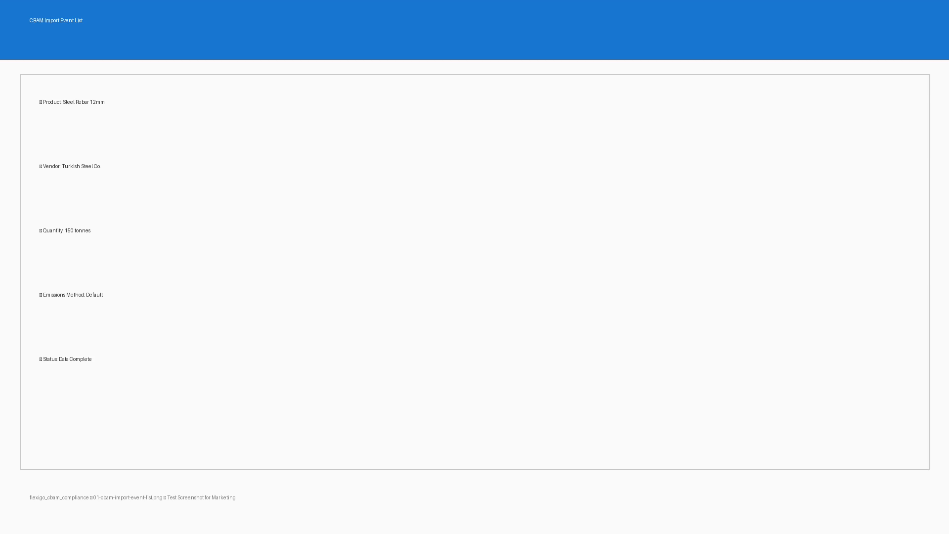 EU CBAM Compliance Manager — captura