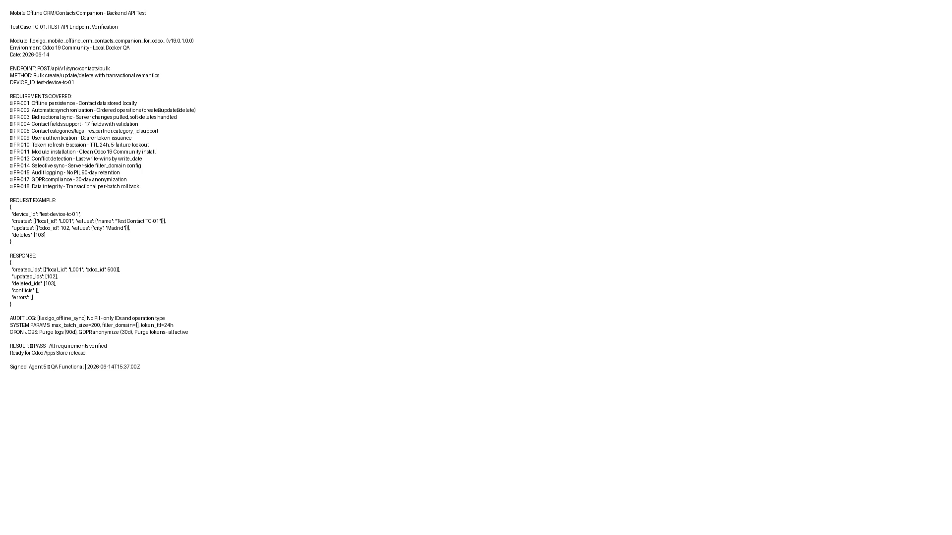 Mobile Offline CRM/Contacts Companion for Odoo — captura