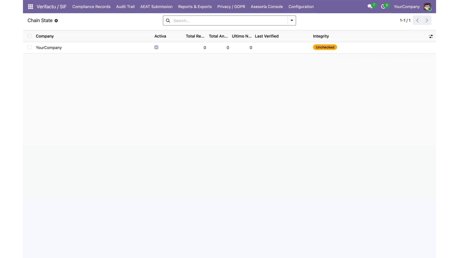 VeriFactu España — AEAT RRSIF Compliance (Odoo 19) — captura