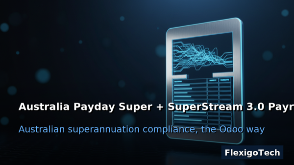 Portada del módulo Australia Payday Super + SuperStream 3.0 para Odoo