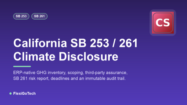 Portada del módulo California SB 253/261 Climate Disclosure para Odoo