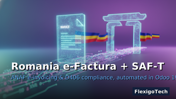 Portada del módulo Romania e-Factura + SAF-T D406 SME Connector para Odoo