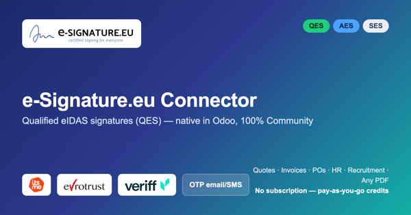 e-Signature.eu Connector for Odoo — eIDAS qualified electronic signatures