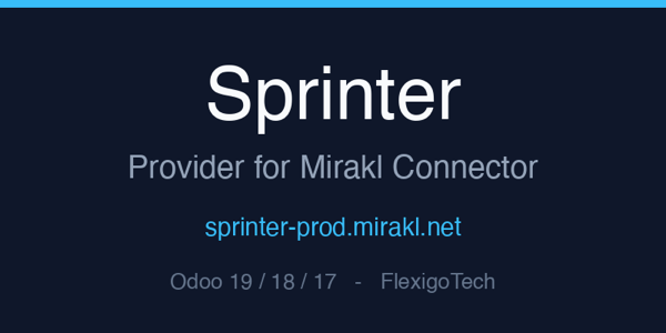Portada del módulo Sprinter Provider for Mirakl Connector para Odoo