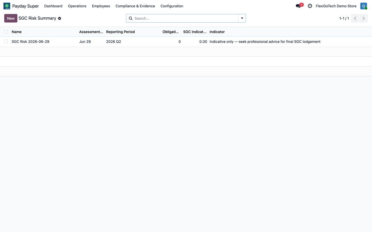 Australia Payday Super + SuperStream 3.0: real screenshot inside Odoo (3)