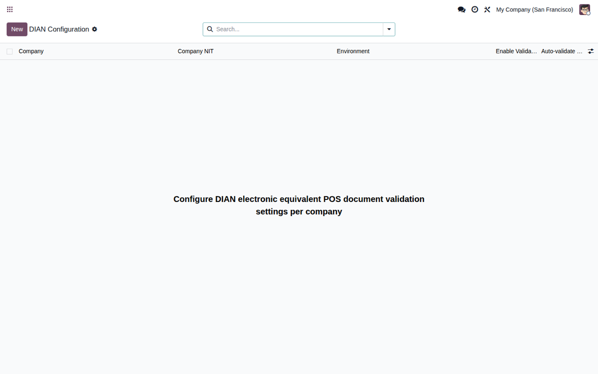 Colombia DIAN Electronic Equivalent POS Document Validator: real screenshot inside Odoo (2)