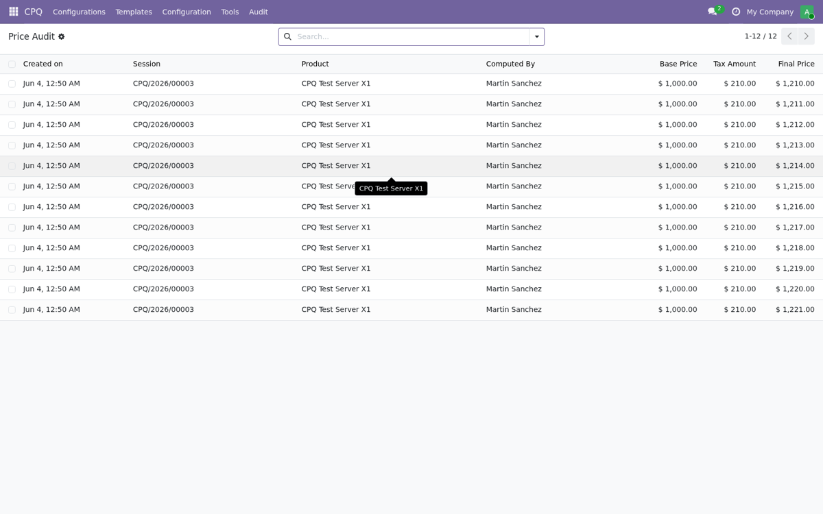 CPQ Guided Selling Assistant: real screenshot inside Odoo (2)