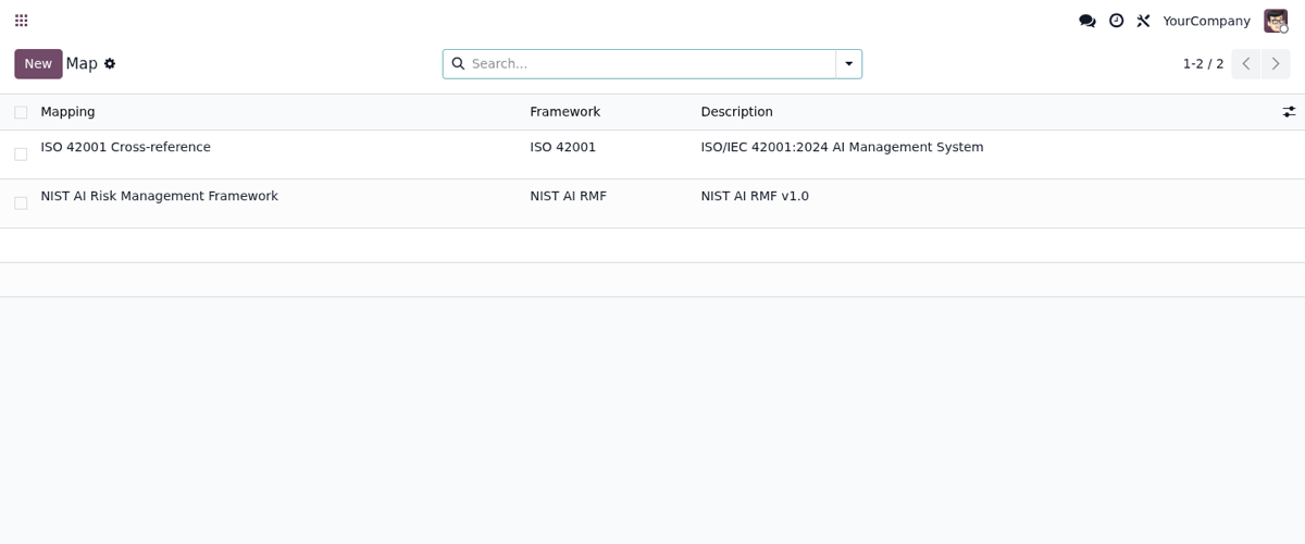 EU AI Act Governance Register: real screenshot inside Odoo (5)