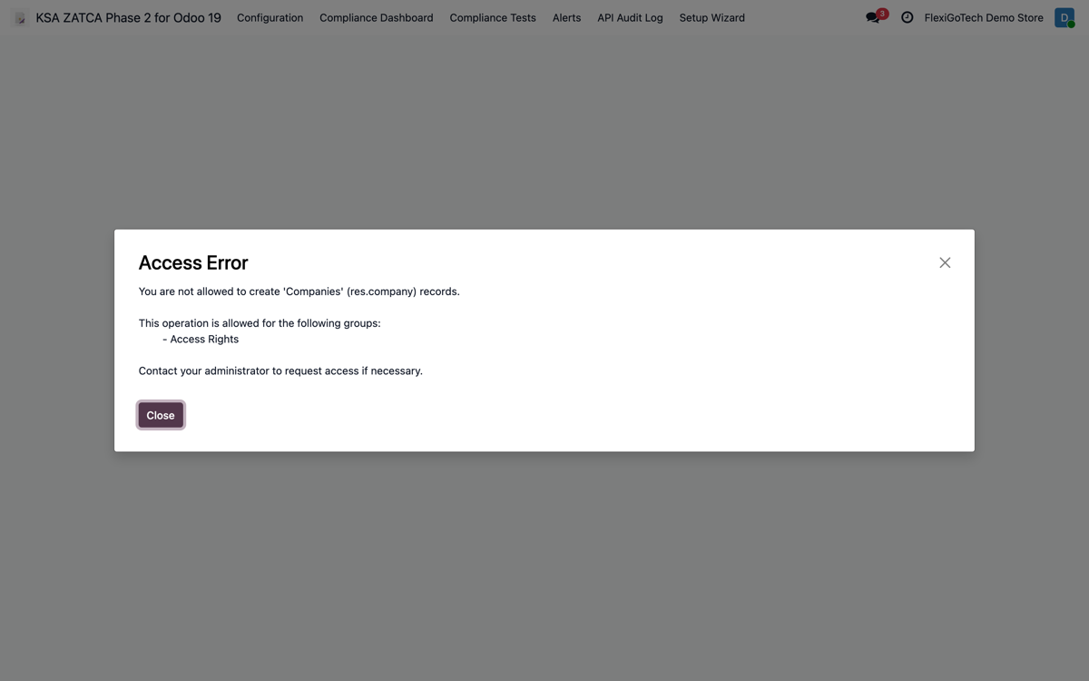 Menu ZATCA en Odoo