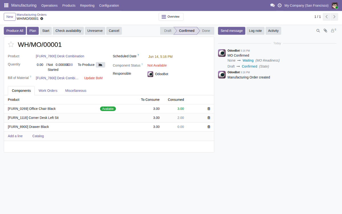 Manufacturing AI Work-Instruction Copilot: real screenshot inside Odoo (3)