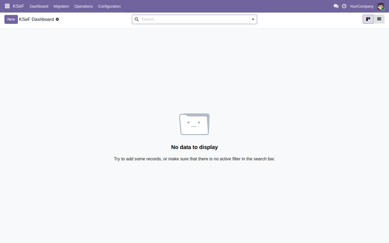 KSeF dashboard in Odoo