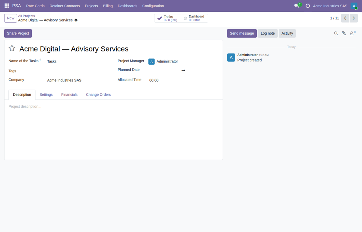 Professional Services Automation (PSA) for Odoo — Project Cockpit