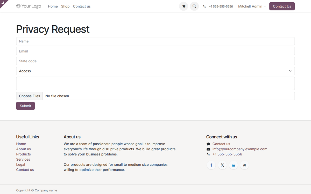 US State Privacy Request Tracker — Consumer request portal