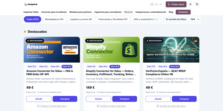 Mit Odoo synchronisierter Marktplatz-Katalog samt Artikelnummern