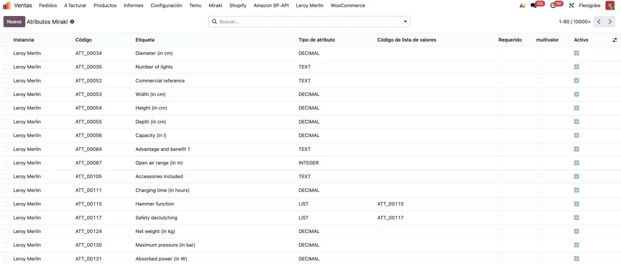 Attributes and values in Odoo 19