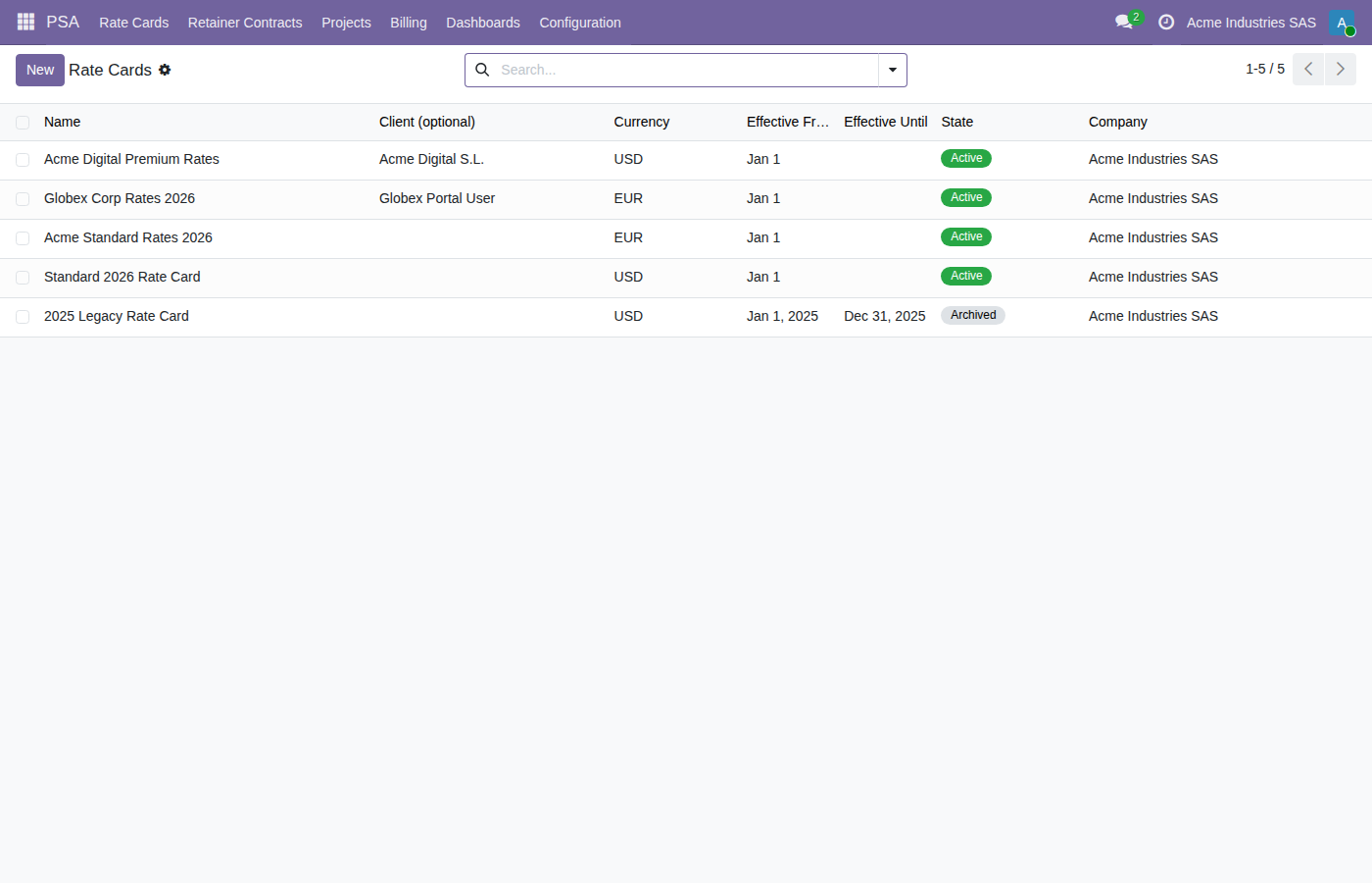PSA Premium for Odoo screenshot