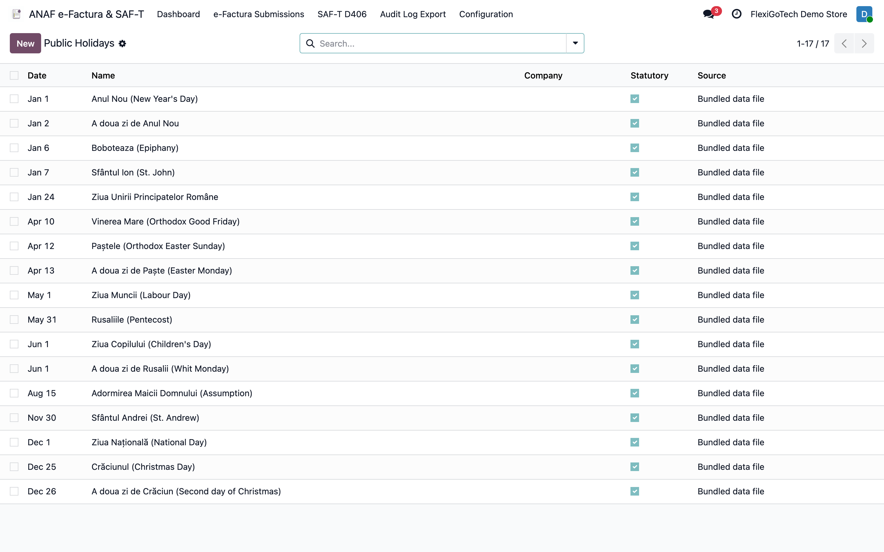 Romania e-Factura and SAF-T e-invoicing compliance handled inside Odoo
