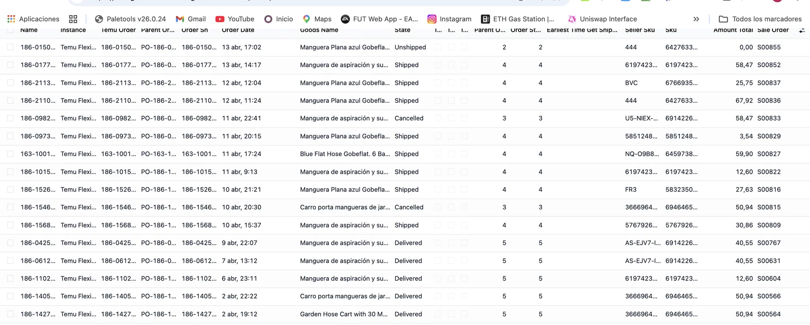 Pedidos sincronizados en Odoo 19