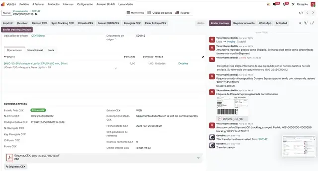 Estado de envío a Temu desde Odoo: plazo y seguimiento