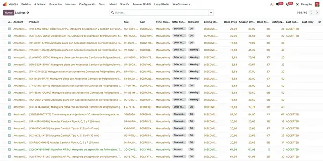 Conector Amazon para Odoo: credenciales y límites SP-API