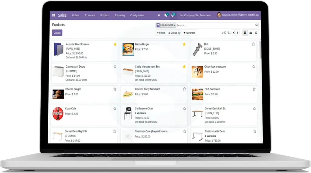 Tienda online conectada al ERP Odoo, con el catálogo y los pedidos en el mismo sistema