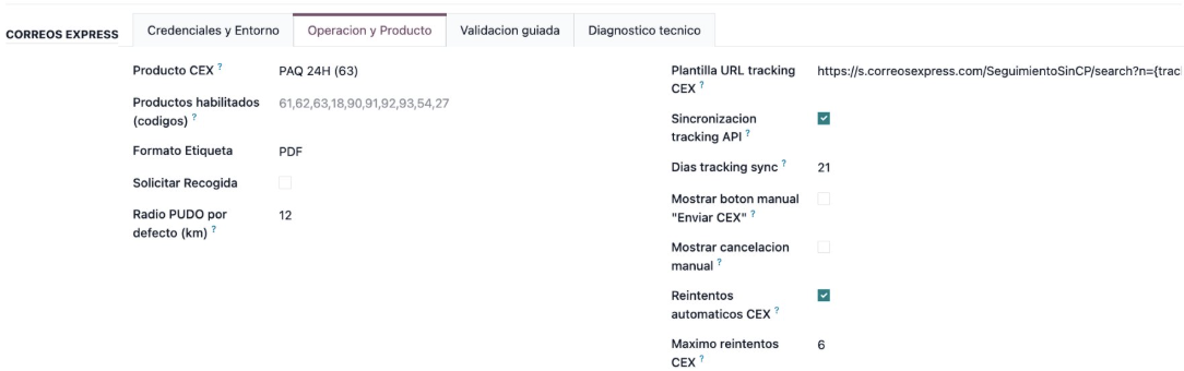 Gestión de recogidas y operaciones de Correos Express en Odoo