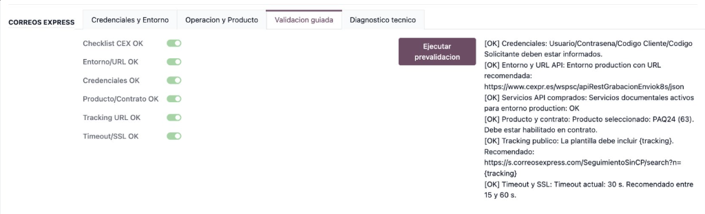 Validación guiada en 6 puntos antes de ir a producción